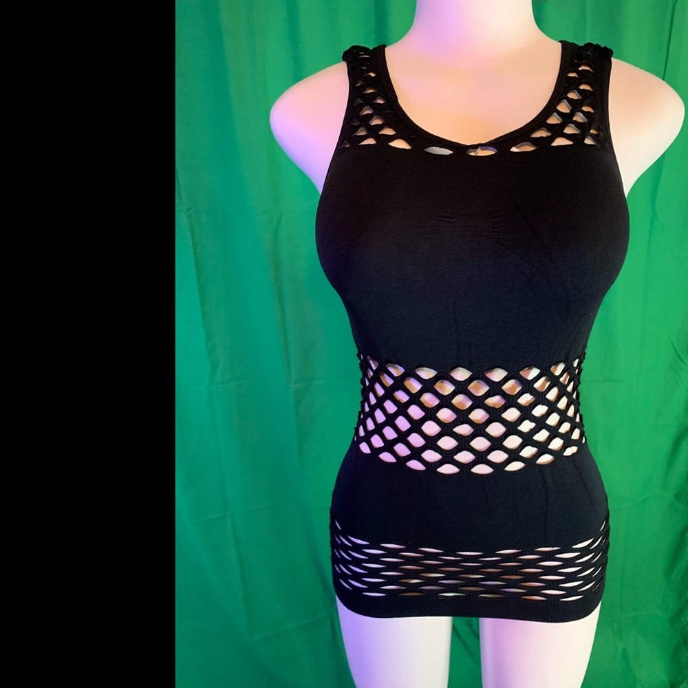 Black netted shirt / cover up
